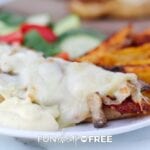 chicken breast with melted cheese and bacon on top, from Fun Cheap or Free