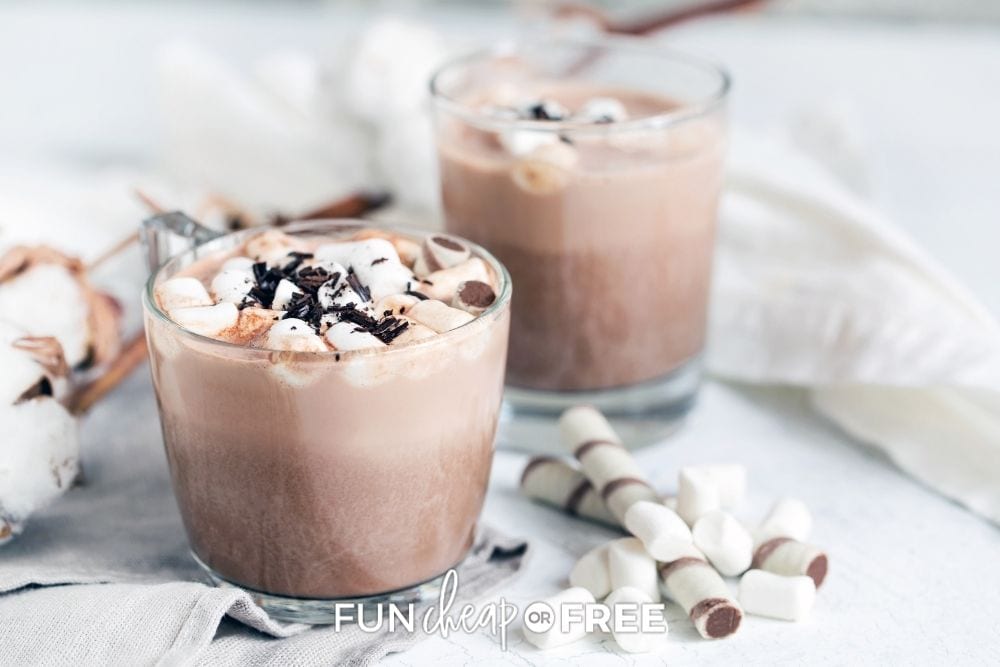 hot cocoa with marshmallows, from Fun Cheap or Free