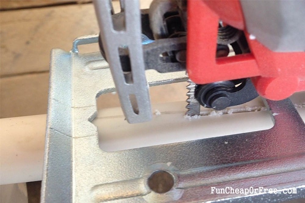 Jigsaw cutting pipe, from Fun Cheap or Free