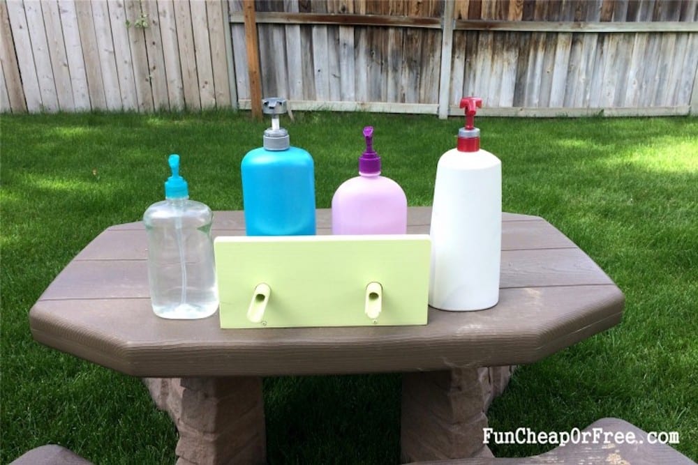 Finished water balloon filler station, from Fun Cheap or Free