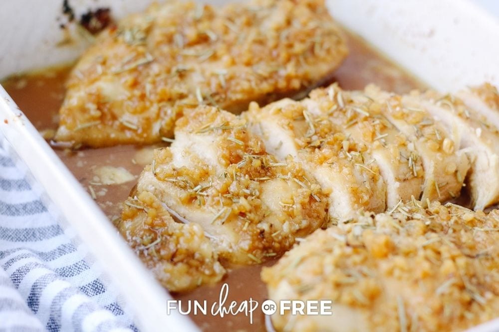 baked chicken with garlic and brown sugar, from Fun Cheap or Free