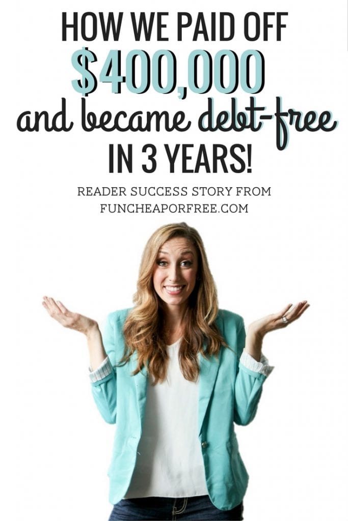 Read how reader Mindy used FunCheapOrFree.com to pay off over $400,000 in debt, became debt-free and whipped her finances into shape! www.FunCheapOrFree.com