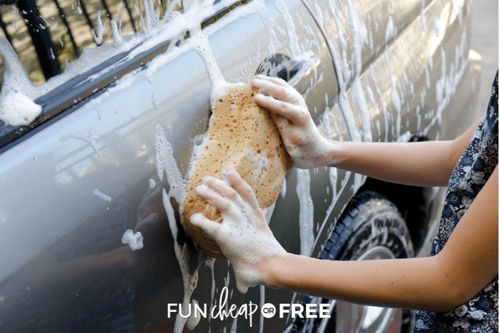kid washing car, from Fun Cheap or Free