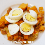 sweet potato breakfast hash on a plate, from Fun Cheap or Free