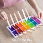 finger paint in ice tray, from Fun Cheap or Free