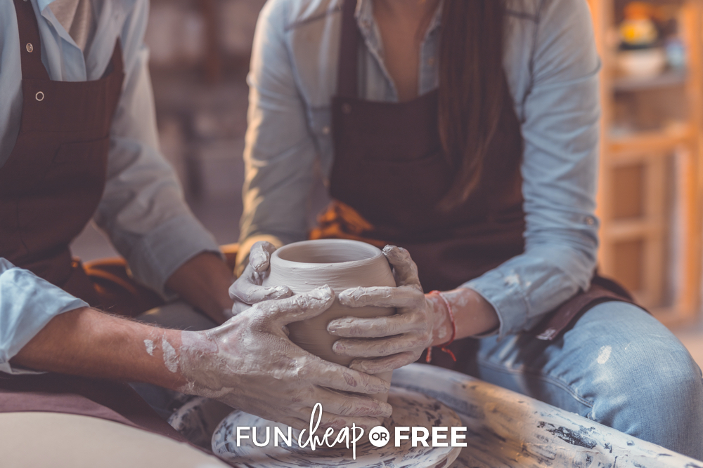 couple making pottery, from Fun Cheap or Free
