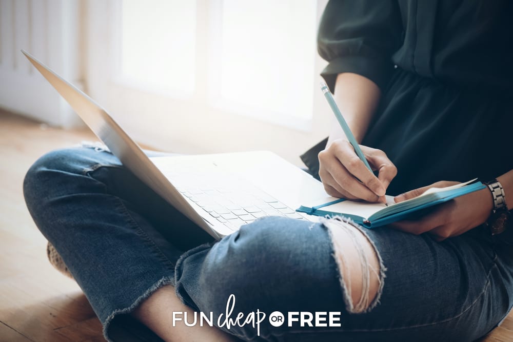 Keep up with a to-do list or book to get more done during the day with kids around - Tips on how to be productive at home from Fun Cheap or Free
