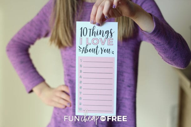 10 Things I Love About You Printable - Fun Cheap or Free