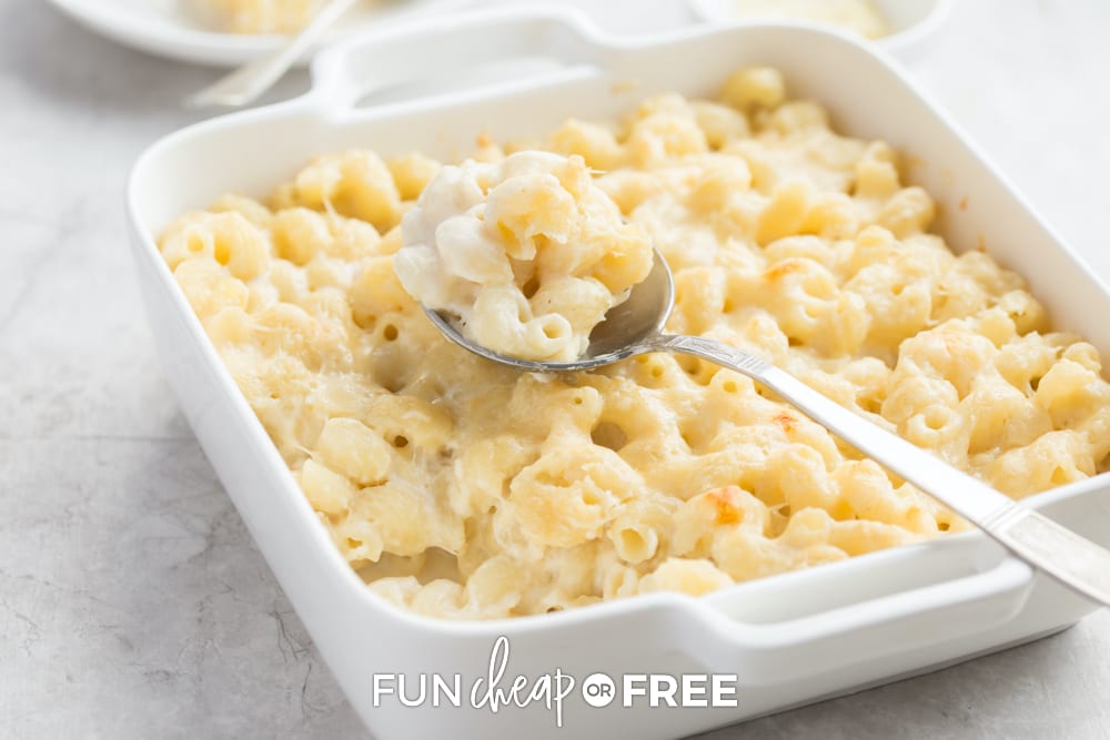 macaroni and cheese in a dish, from Fun Cheap or Free