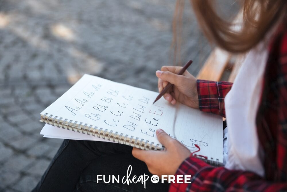 handwriting practice boredom buster, from Fun Cheap or Free