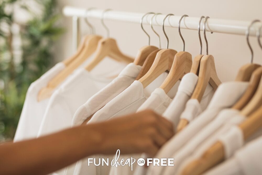 Flip your hangers the opposite way once you wear something. This will help you to know what clothes you didn't wear at the end of the season. Tips from Fun Cheap or Free
