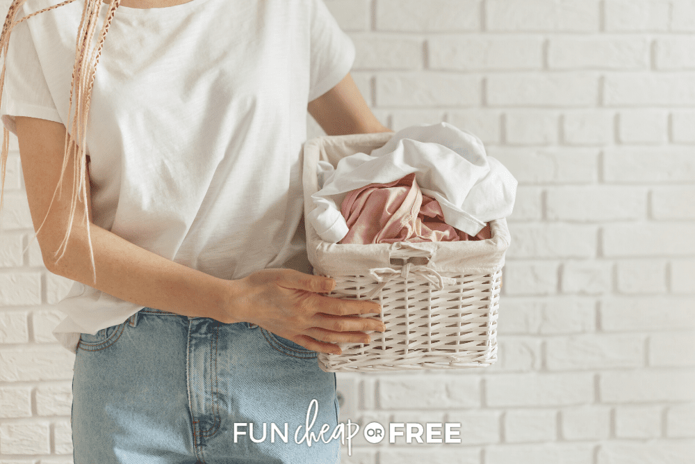 woman holding basket to organize, from Fun Cheap or Free