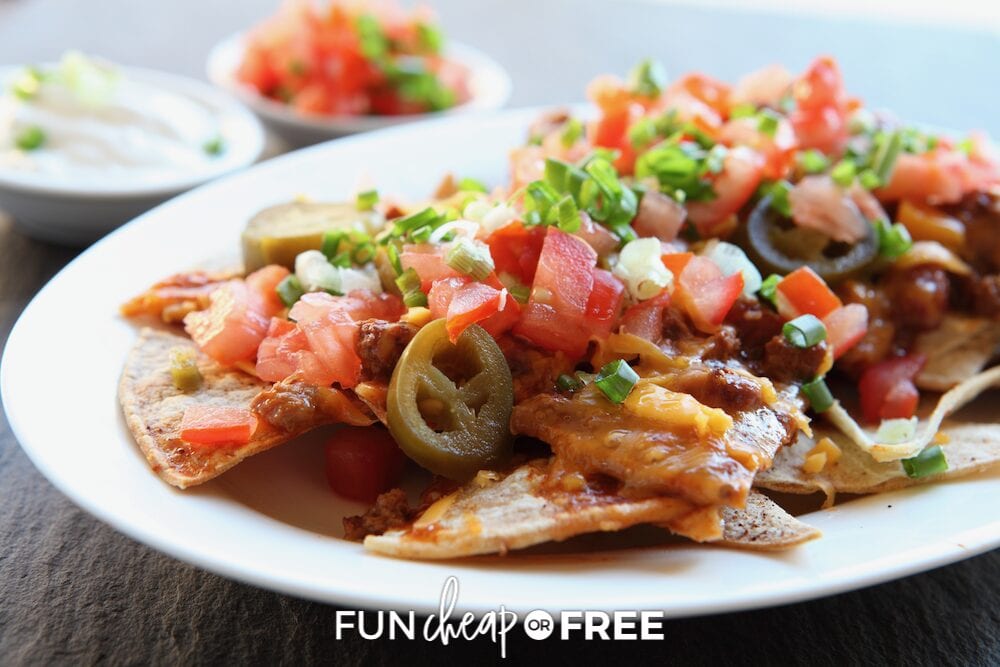 Nachos on a plate, from Fun Cheap or Free
