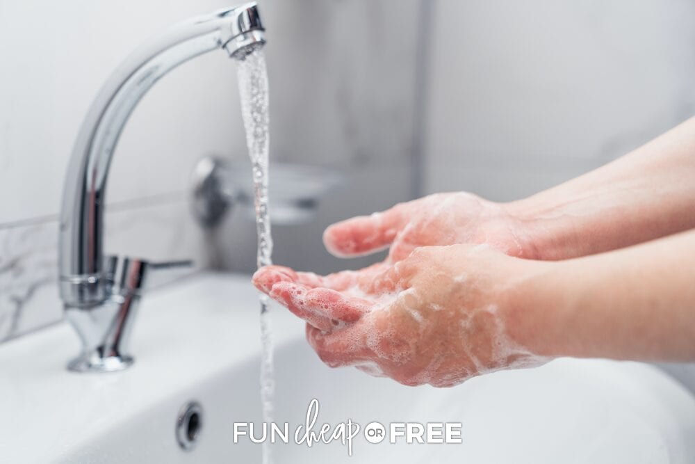 Wash your sink every time you clean your hands! Multitasking tips from Fun Cheap or Free