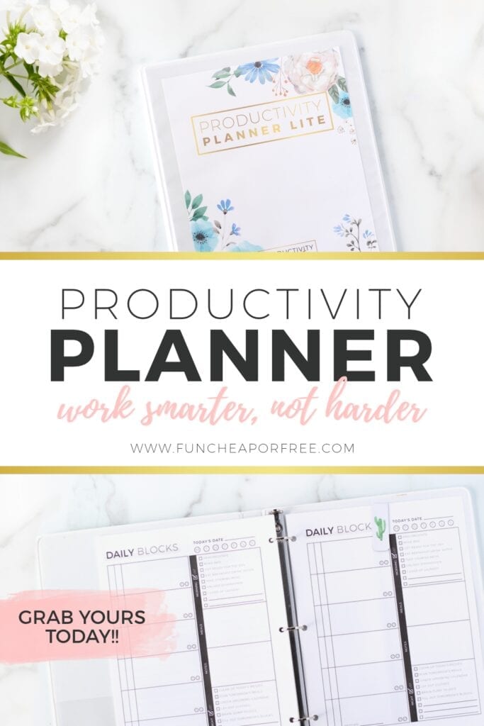 Use the Productivity Planner Lite to work smarter, not harder! Ideas from Fun Cheap or Free