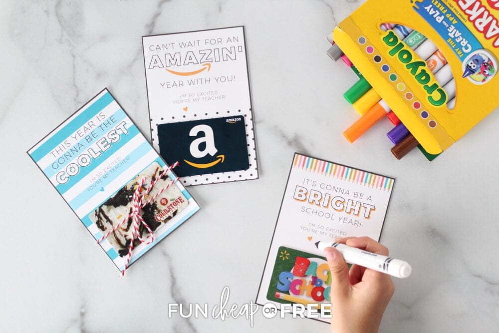 Back to school gift card teacher gift cards idea from Fun Cheap or Free