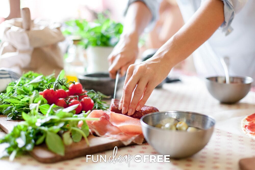 woman prepping dinner, from Fun Cheap or Free