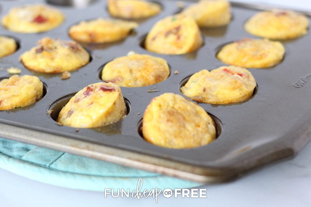 Freezer breakfast egg muffins in a muffin tin, from Fun Cheap or Free