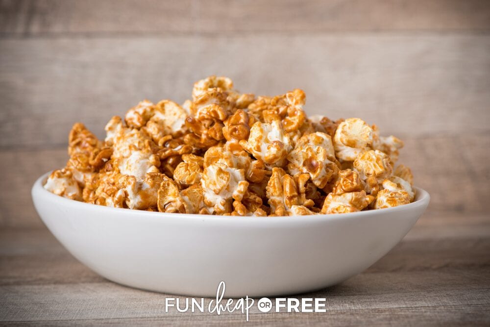 Sweet popcorn in a bowl, from Fun Cheap or Free