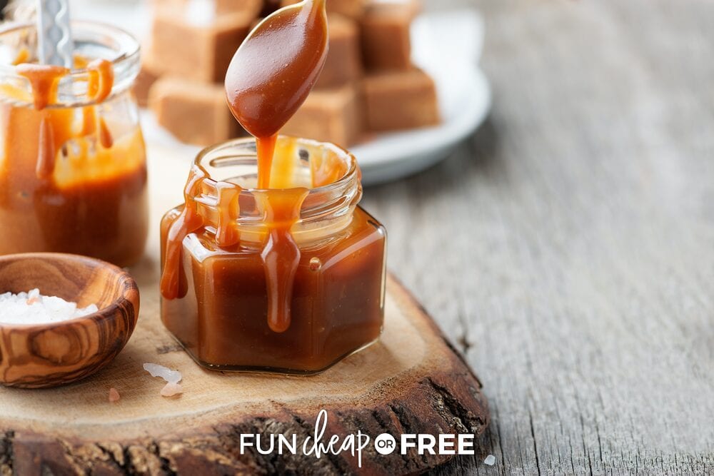 Homemade caramel in a jar, from Fun Cheap or Free
