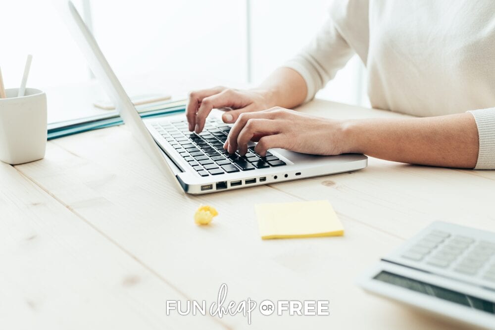 Woman working on computer, from Fun Cheap or Free