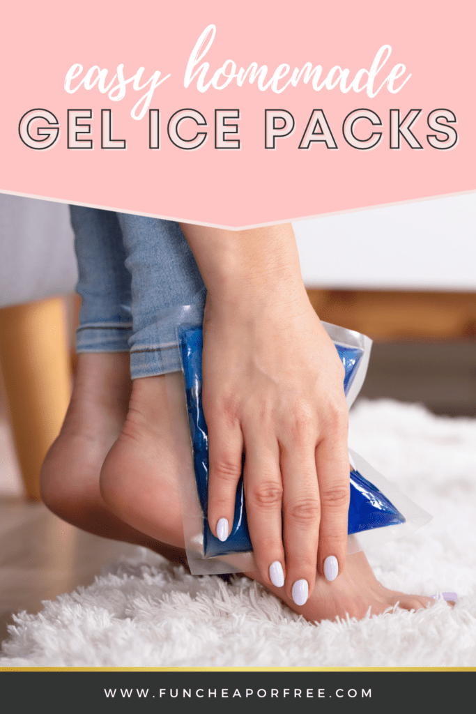 image with text that reads "easy homemade gel ice packs", from Fun Cheap or Free