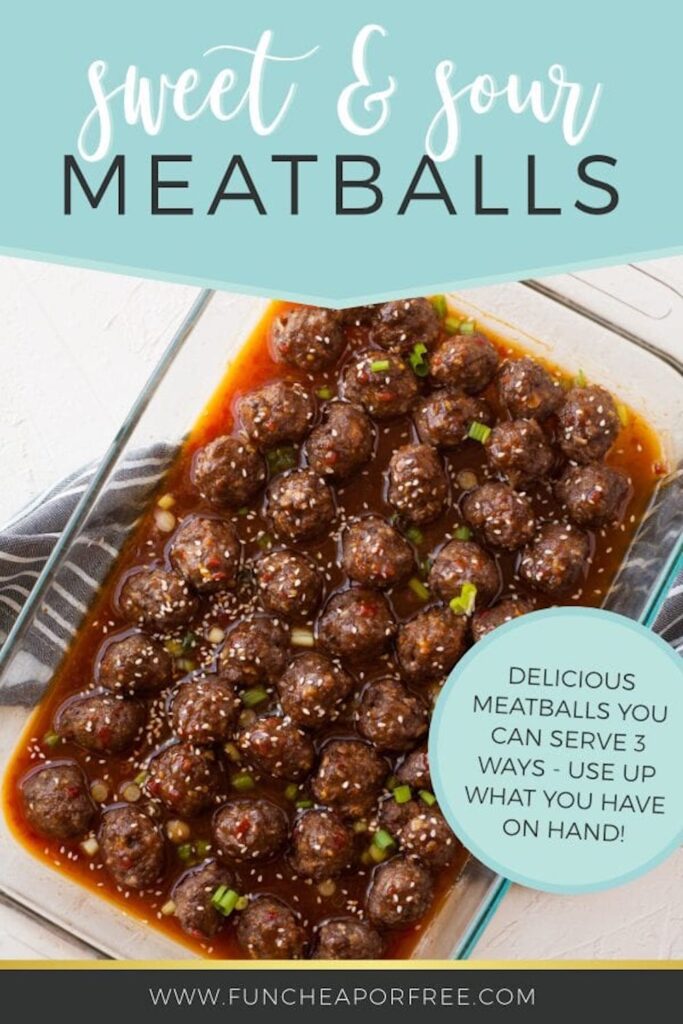 Sweet and sour meatballs ready for dinner, from Fun Cheap or Free
