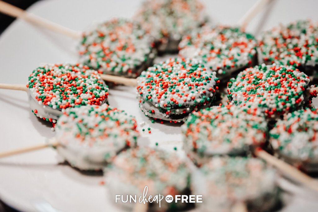 plate full of festive Oreo pops, from Fun Cheap or Free
