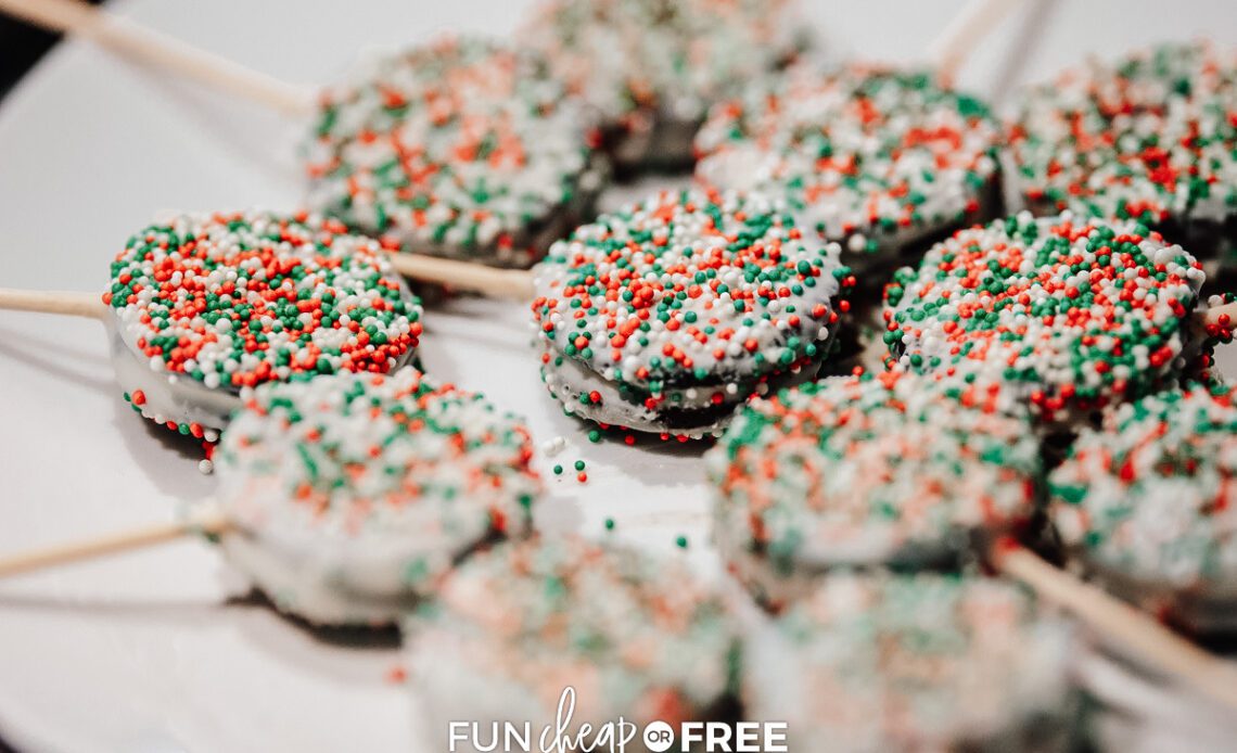 plate full of festive Oreo pops, from Fun Cheap or Free