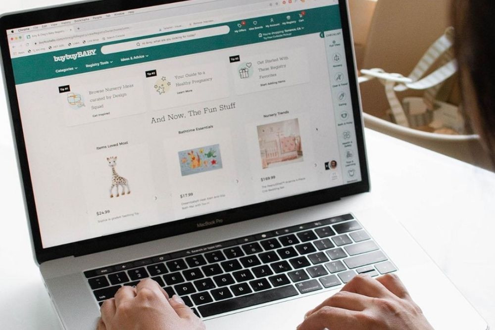 woman adding items to baby registry, from Fun Cheap or Free