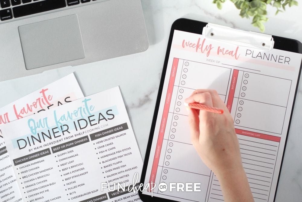 free meal planning printables for beginners, from Fun Cheap or Free