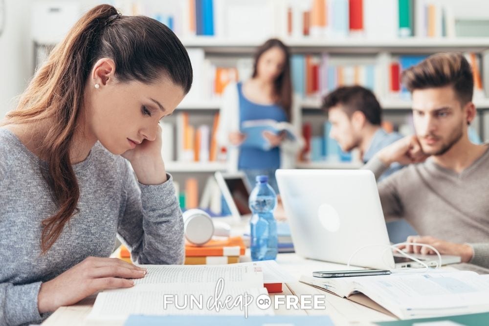 college student studying, from Fun Cheap or Free
