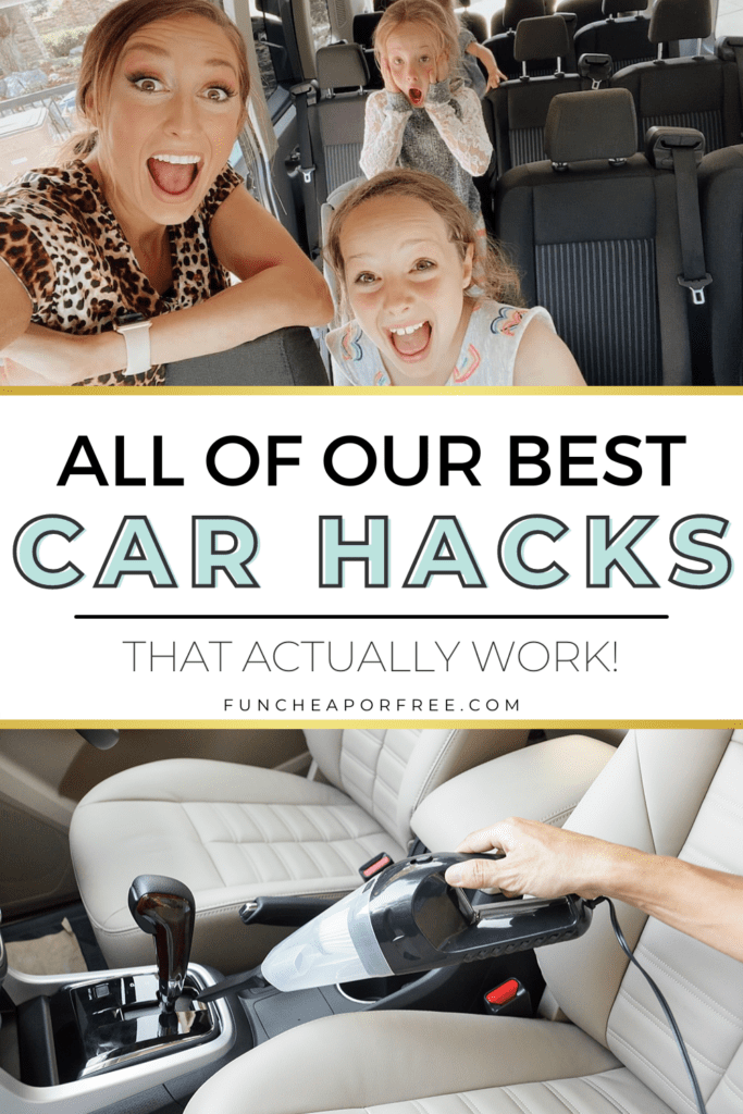 image that reads "all of our best car hacks", from Fun Cheap or Free