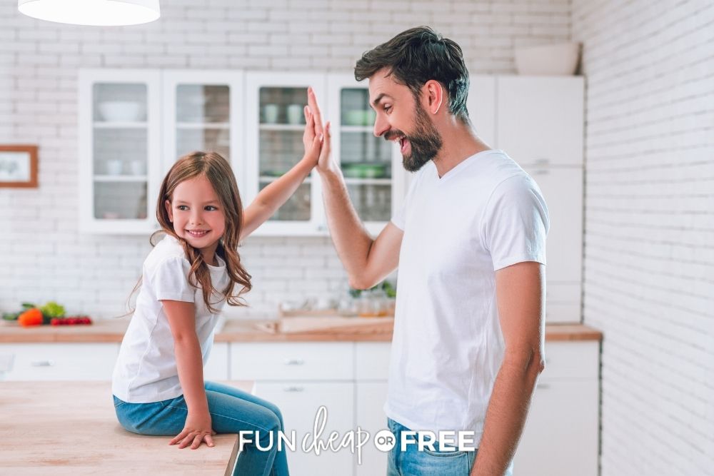 dad high fiving daughter, from Fun Cheap or Free