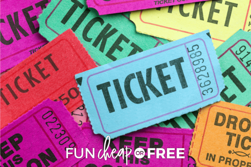 Close up image of a pile of multi-colored raffle tickets to be used for a family store. - Fun Cheap Or Free